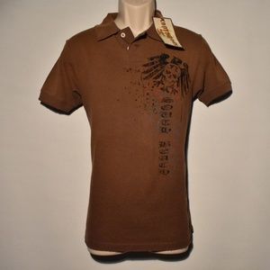 Contagious Apparel Distressed Graphic Polo Shirt